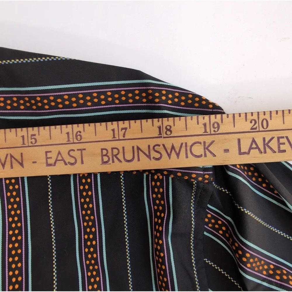 Robert Graham Flip Cuff Shirt Mens XL Classic Fit Black Orange Teal Paisley